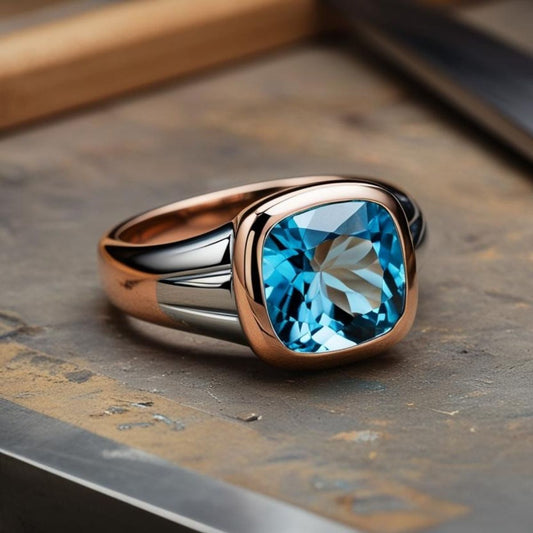 The Tranquil Beauty of Aquamarine in Men's Silver Rings