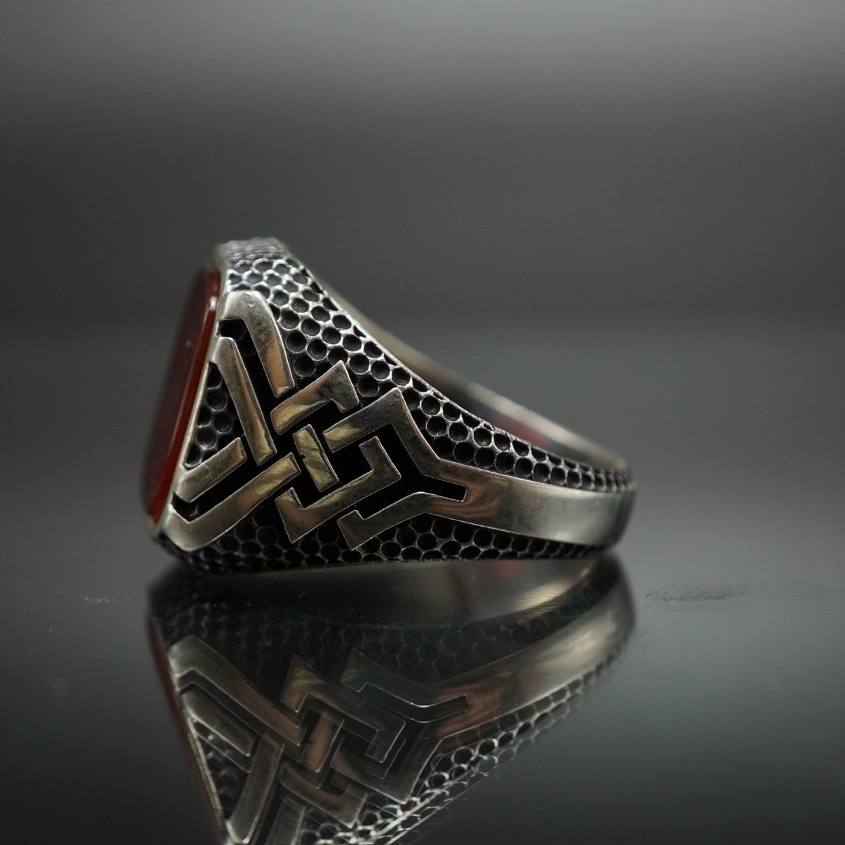 925 STERLING SILVER AGATE HANDMADE RING