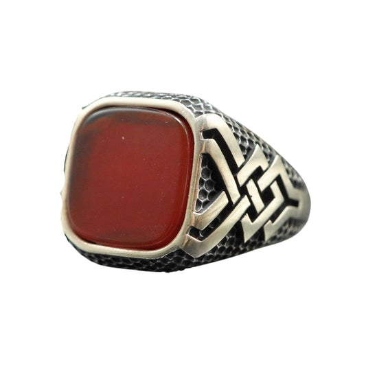 925 STERLING SILVER AGATE HANDMADE RING