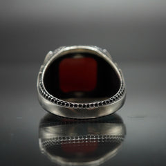 925 STERLING SILVER AGATE HANDMADE RING