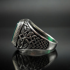 GREEN AGATE 925 STERLING SILVER RING - FROM TURKEY