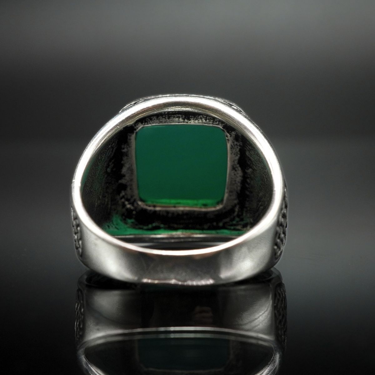 GREEN AGATE 925 STERLING SILVER RING - FROM TURKEY