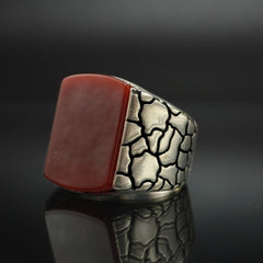 AGATE 925 SILVER RING FOR MEN - FROM TURKEY
