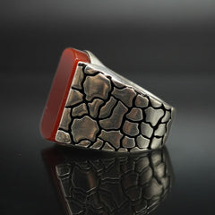 AGATE GEMSTONE 925 STERLING SILVER HANDMADE RING