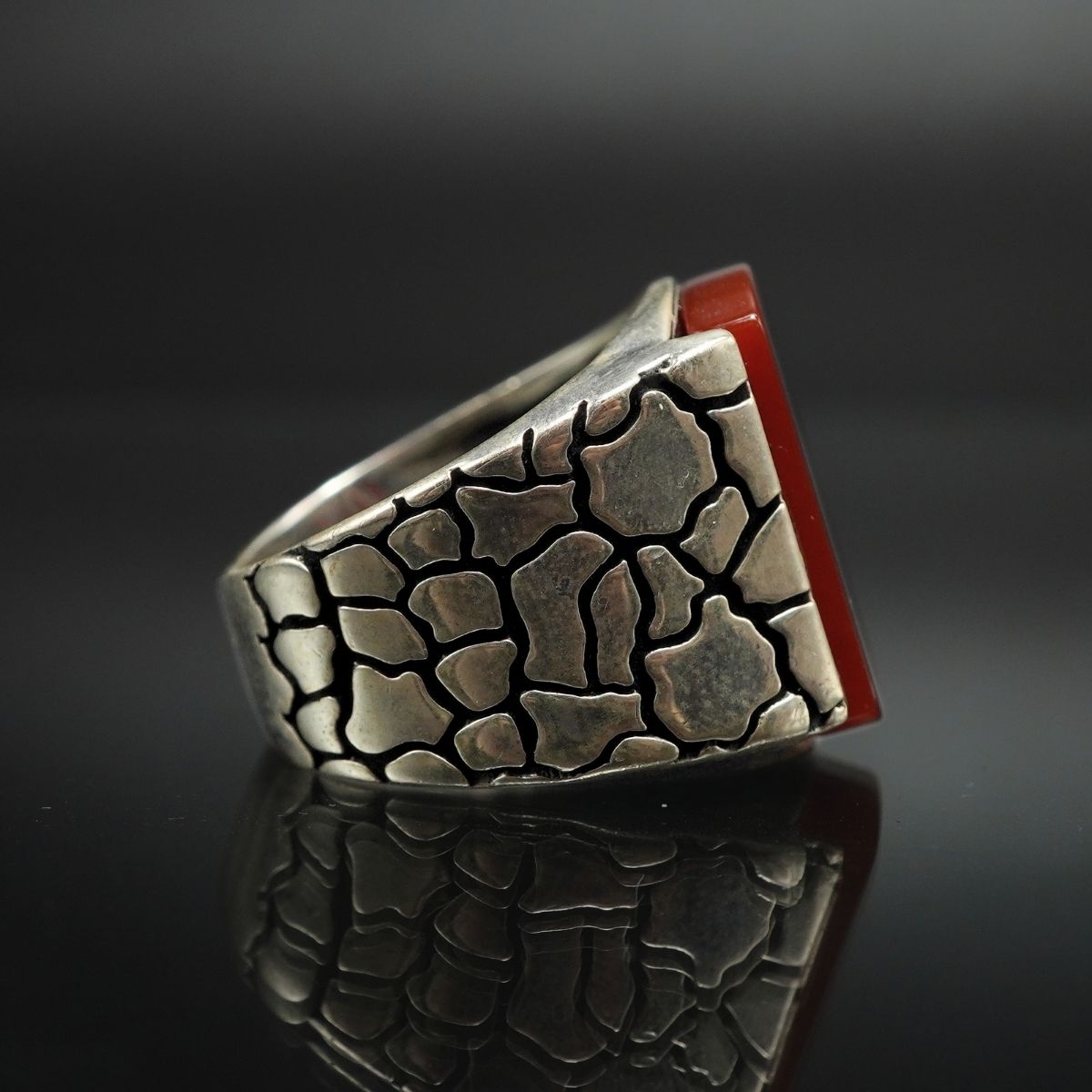 AGATE GEMSTONE 925 STERLING SILVER HANDMADE RING
