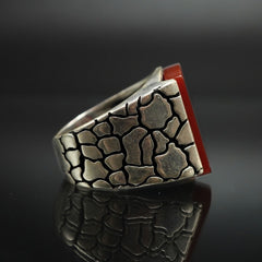 AGATE GEMSTONE 925 STERLING SILVER HANDMADE RING