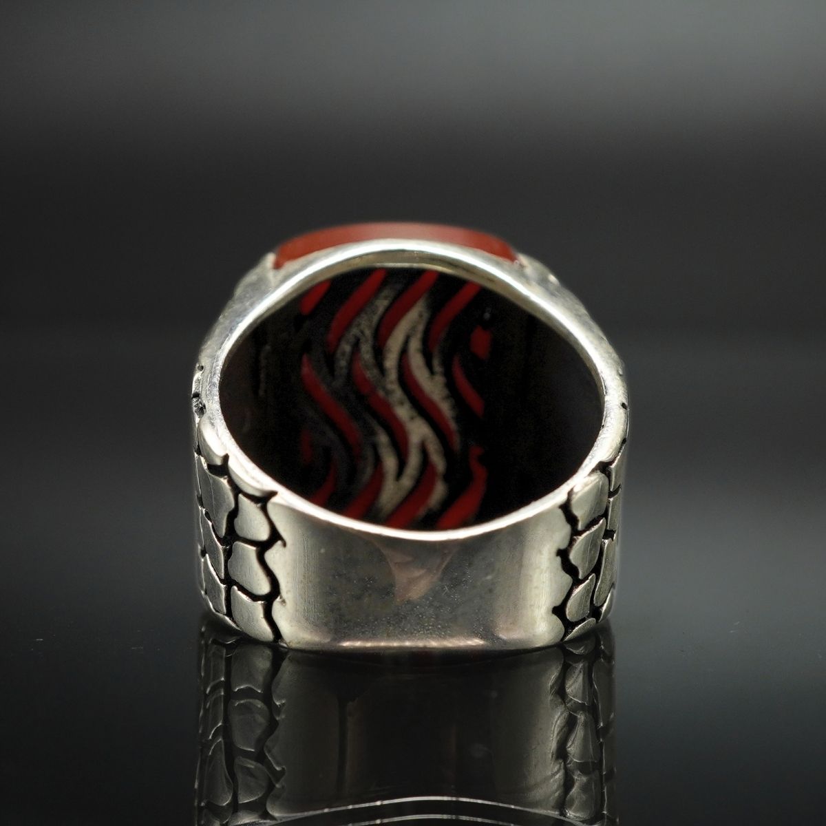 AGATE GEMSTONE 925 STERLING SILVER HANDMADE RING