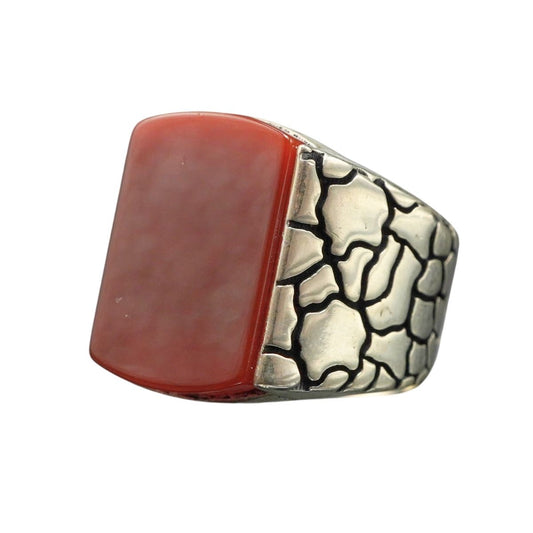 AGATE GEMSTONE 925 STERLING SILVER HANDMADE RING