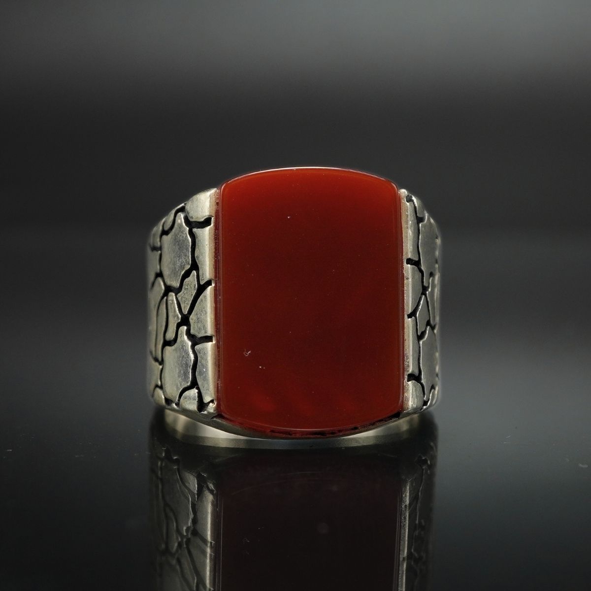 AGATE GEMSTONE 925 STERLING SILVER HANDMADE RING