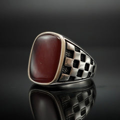 Pad Mosaic Black 925 Silver Ring