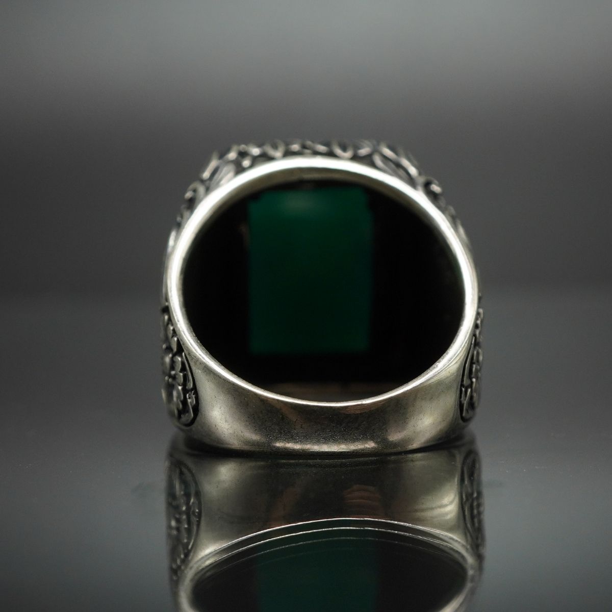 GREEN AGATE 925 STERLING SILVER RING