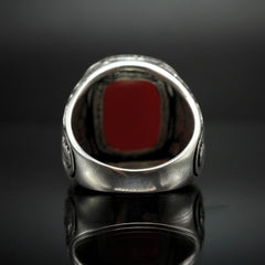 AGATE SILVER HANDMADE RING FOR MEN 