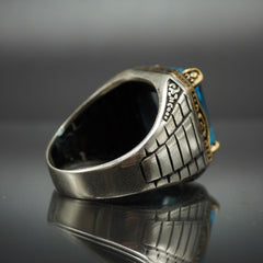 AQUAMARINE HANDMADE 925 SILVER RING FOR MEN