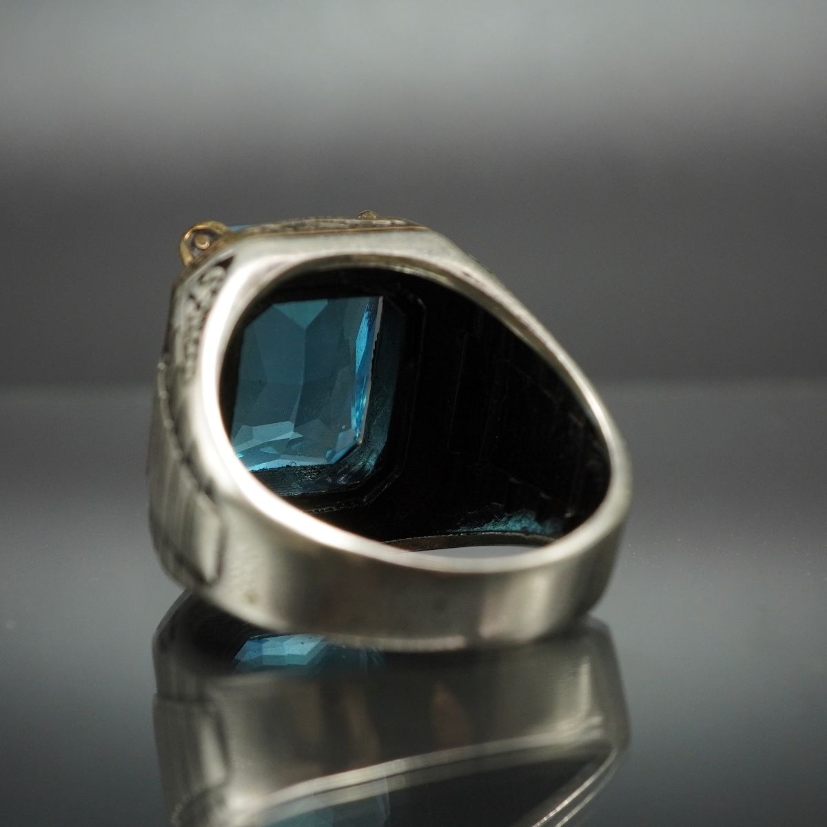 AQUAMARINE HANDMADE 925 SILVER RING FOR MEN