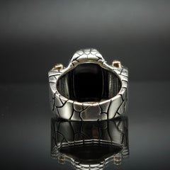 BLACK ONYX HANDMADE SILVER RING FOR MEN