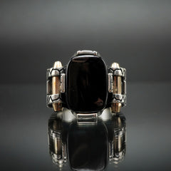 BLACK ONYX HANDMADE SILVER RING FOR MEN