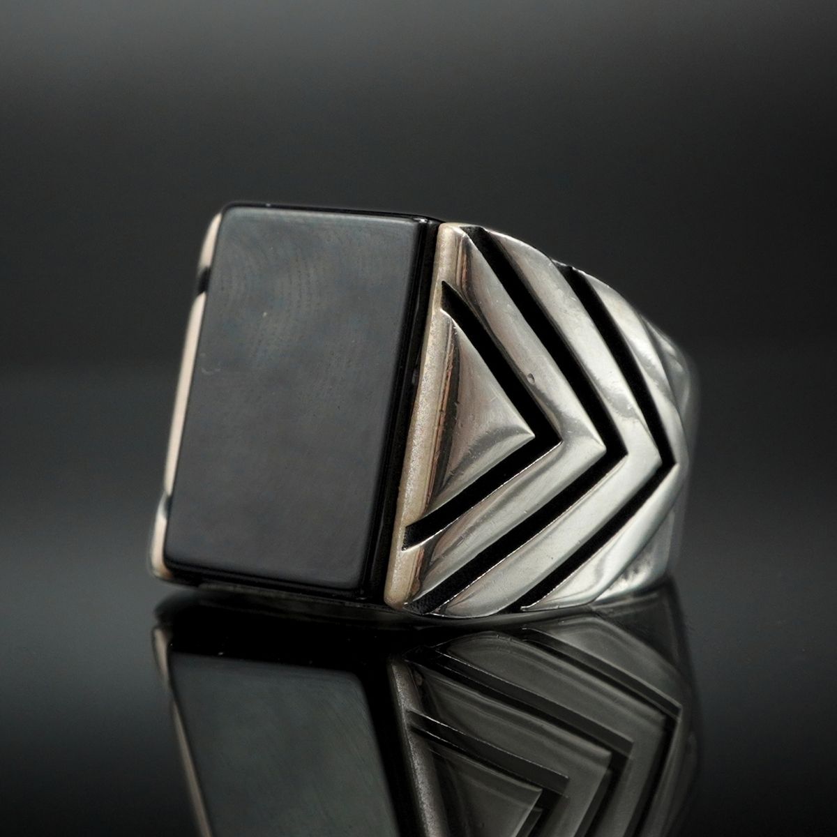 925 STERLING SILVER HANDMADE RING FOR MEN IN ONYX