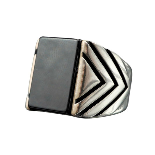 925 STERLING SILVER HANDMADE RING FOR MEN IN ONYX