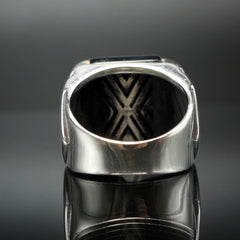 925 STERLING SILVER HANDMADE RING FOR MEN IN ONYX