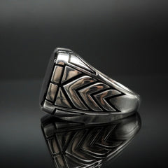 Chevron Black Men Ring