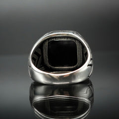 Chevron Black Men Ring