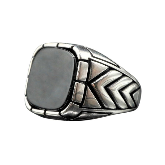 Chevron Black Men Ring