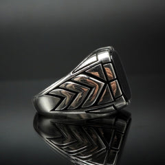 Chevron Black Men Ring