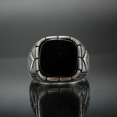 Chevron Black Men Ring