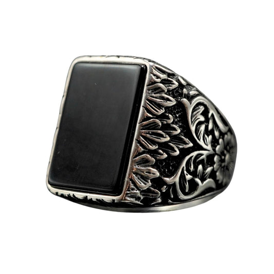 ONYX GEMSTONE 925 STERLING SILVER RING FOR MEN