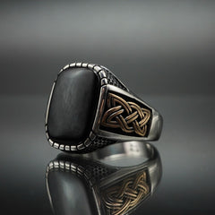 ONYX RING FOR MEN IN 925 STERLING SILVER