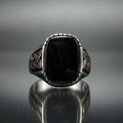 ONYX HANDMADE RING 925 STERLING SILVER
