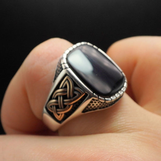 ONYX HANDMADE RING 925 STERLING SILVER