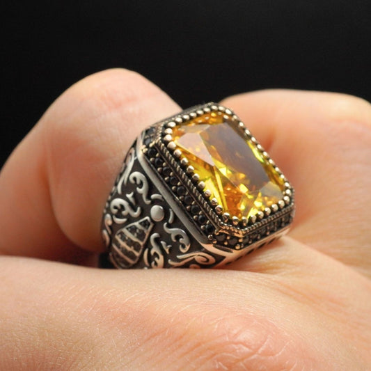 CITRINE HANDMADE 925 STERLING SILVER RING