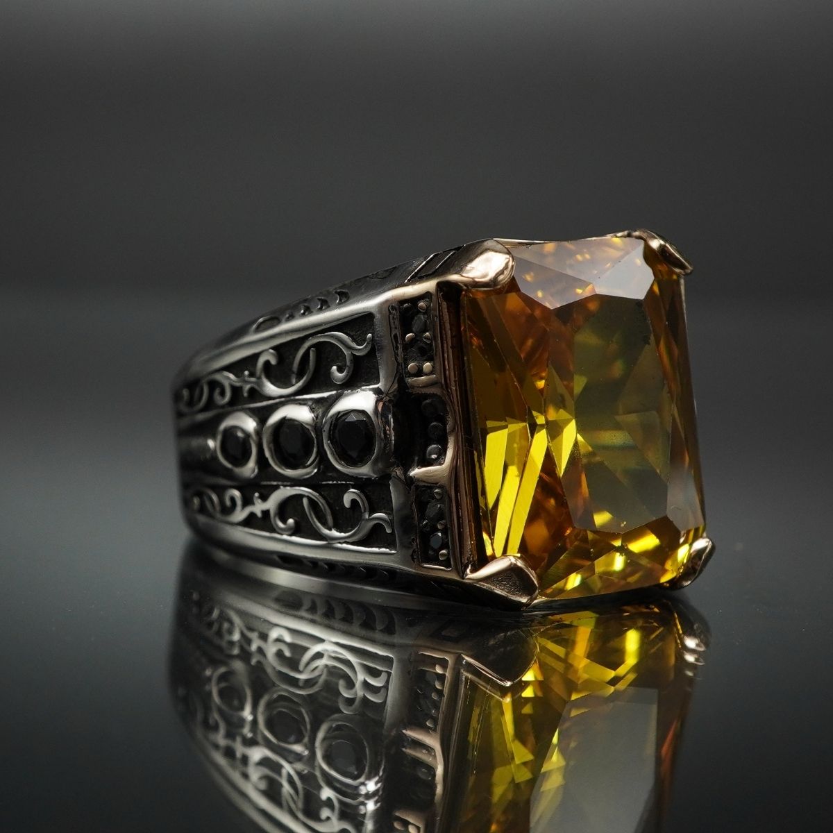 CITRINE GEMSTONE 925 STERLING SILVER HANDMADE RING