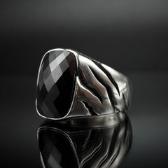 ONYX GEMSTONE HANDMADE RING IN 925 STERLING SILVER
