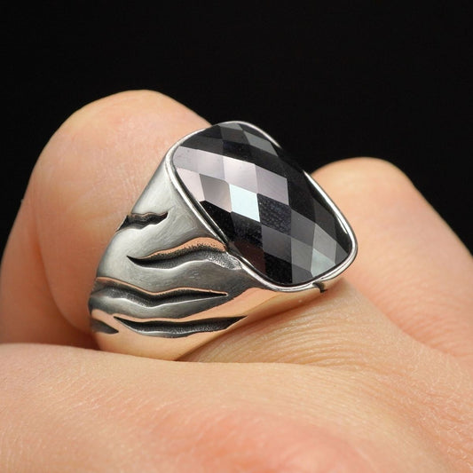 ONYX GEMSTONE 925 STERLING SILVER FOR MEN