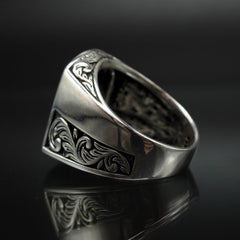 CLASSIC DAILY BLACK ONYX SILVER RING FOR MEN