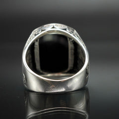 CLASSIC DAILY BLACK ONYX SILVER RING FOR MEN
