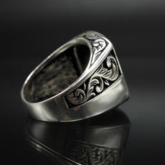 CLASSIC DAILY BLACK ONYX SILVER RING FOR MEN