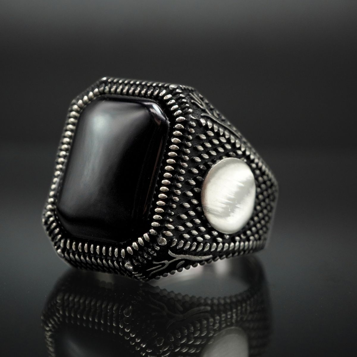 CLASSIC BLACK ONYX RING HANDMADE RING FOR MEN