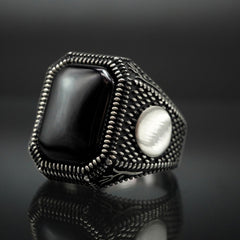 CLASSIC BLACK ONYX RING HANDMADE RING FOR MEN