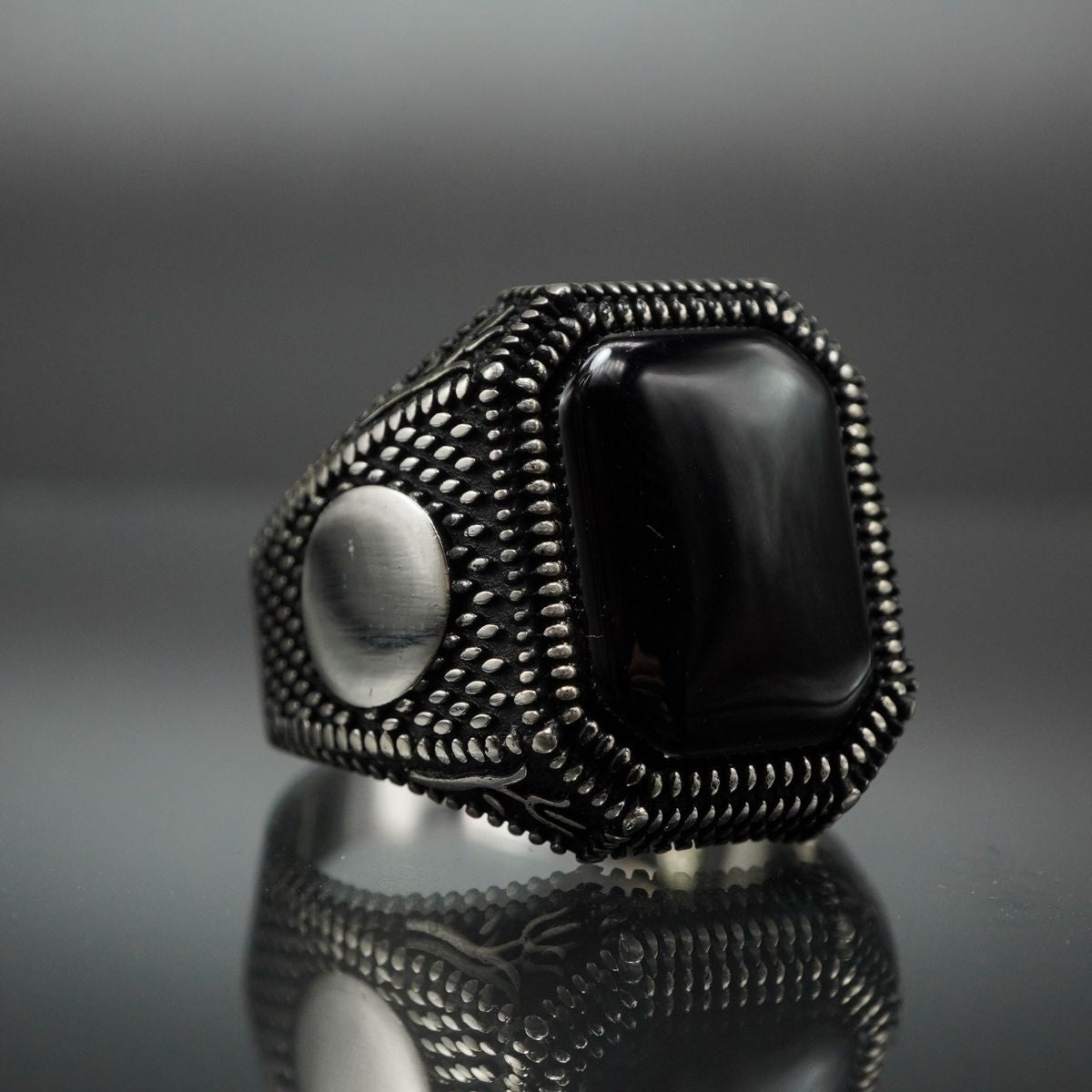 CLASSIC BLACK ONYX RING HANDMADE RING FOR MEN