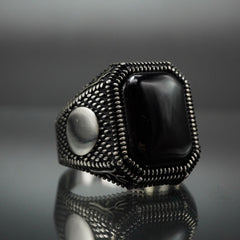 CLASSIC BLACK ONYX RING HANDMADE RING FOR MEN