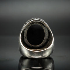 CLASSIC BLACK ONYX RING FOR MEN IN 925 STERLING SILVER