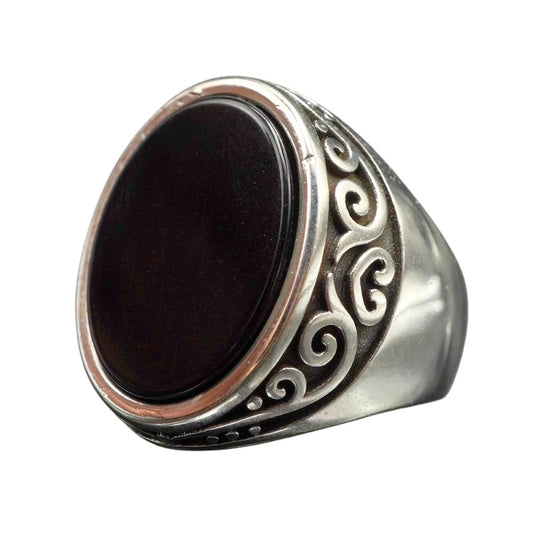 CLASSIC BLACK ONYX RING FOR MEN IN 925 STERLING SILVER