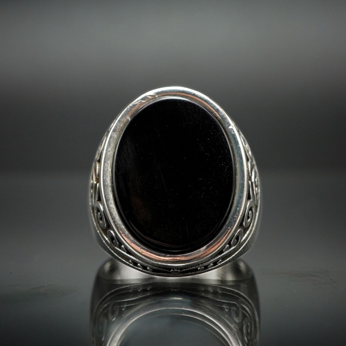 CLASSIC BLACK ONYX RING FOR MEN IN 925 STERLING SILVER