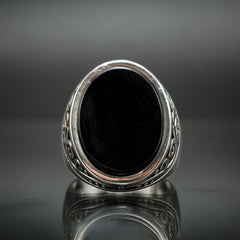 CLASSIC BLACK ONYX RING FOR MEN IN 925 STERLING SILVER