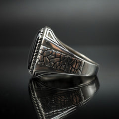 CLASSIC BLACK ONYX GEMSTONE 925 STERLING SILVER RING FOR MEN