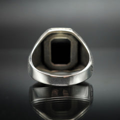 CLASSIC BLACK ONYX GEMSTONE 925 STERLING SILVER RING FOR MEN