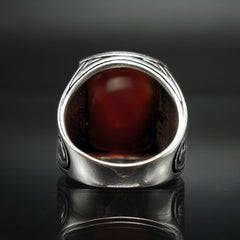 EAGLE AGATE STONE 925 STERLING SILVER RING